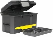 STANLEY Deep Toolbox Storage, 1 Touch Latch, Portable Tote Tray with Drawer, 19