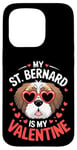 iPhone 15 Pro St Bernard My Valentines Hearts Day Dog Mom Dad Case