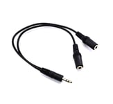 3.5mm Headphone Splitter Cable 2x1 Male to Female Audio Jack Lead Auxiliary Cord