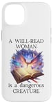 Coque pour iPhone 14 Plus A Well Read Woman is a Dangerous Creature Womens Floral Book