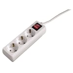 Hama Multiprise 3 Prises 16A avec Interrupteur (Rallonge multiprises 1.4m, Bloc 3 prises Type F Schuko, Idéal Bureau PC luminaires, Atelier, Meuble TV, Garage )Blanc