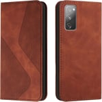 Coque Pour Samsung Galaxy S20 Fe, Etui Samsung S20 Fe Cuir, Housse En Cuir Samsung S20 Fe, Cuir Portefeuille Housse Avec Magnetique Flip Etui ¿¿ Rabat Case Etui Housse Samsung S20 Fe (Marron)