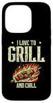 Coque pour iPhone 14 Pro I Love To Grill And Chill Griller Cook BBQ Griller Barbecue