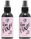 W7 The Fixer Makeup Setting Spray - Dewy Finish - Pack of 2, 