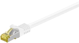 92665 Câble Lan 5 Mètres Double Blindage S-Ftp-Câble Réseau Cat 7 Câble 5M-Câble Lan Cat 7 Avec 10 Gigabit-Connecteur Rj45-Blanc