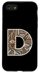 Coque pour iPhone SE (2020) / 7 / 8 Lettre initiale D dans un style d'art tribal