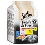 Sheba Fresh & Fine portionsposer 6 x 50 g - Laks & Kylling i sauce