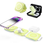 ZUMSEY Foldable Travel Wireless Charger for iPhone/Apple Watch/AirPods, 3 in 1 Wireless Charging Station for iPhone 16/15/14/13/12/Pro Max, iWatch Charger for iWatch 10/9/Ultra 2/8/7/6/SE/5/AirPod