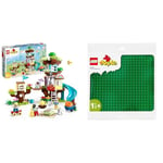 LEGO 10993 DUPLO 3in1 Tree House, Construction Toy for 3 Plus Years Old Toddlers, Girls & Boys & 10980 DUPLO Green Building Base Plate, Construction Toy for Toddlers and Kids, Build and Display Board