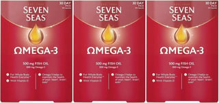 3 x Seven Seas Omega-3 | 500mg Fish Oil | Pack of 3 x 30 Capsules Brand New