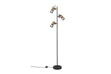 Trio Lighting Tosh golvlampa E27 mattsvart - Golvlampa Svart,Natur