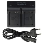 vhbw Chargeur double compatible avec Samsung NX300, NX300M, NX210 caméra caméscope action-cam - Station, témoin de charge