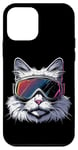 Coque pour iPhone 12 mini Ski Snowboard Chat Lunettes Sports d'hiver Snowboarder Ski