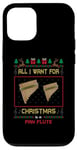 Coque pour iPhone 12/12 Pro Pull moche avec inscription « All I Want For Christmas Is A Pan Flute Music »