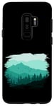 Coque pour Galaxy S9+ Montagne intemporelle, arbres naturels et forêt avec oiseaux