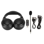 Trådlöst Gaming Headset 2.4G Type C USB-dongel 3 Ljudlägen Uppladdningsbart Spelheadset för Stationär Dator Laptop Telefon Svart