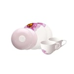 Villeroy & Boch – Rose Garden Service Pour Le Café, 6 P., Ensemble De Vaisselle Pour 2 Personnes, Porcelaine Premium