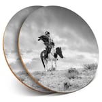 2 x Coasters bw - Kazakh en Eagle Hunter Man  #35917