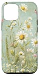 iPhone 15 Sage Green Boho Botanical Wildflowers Plants Case