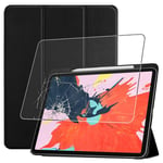 ebestStar - Housse iPad Pro 11 Etui Coque auto veille/réveille PU Slim SmartCase Support haute Solidité, Gris + Film protection écran VERRE Trempé [Dimensions PRECISES Tablette : 247.6 x 178.5 x 5.9mm, écran 11'']