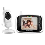 Hello Baby HB32 Moniteur Vidéo sans Fil avec Appareil Photo Numérique, Surveillance de la Température de Vision Nocturne et Système de Communication Bidirectionnelle (Blanc) (HB32), 720p