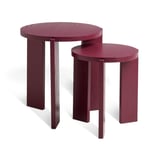 Habitat Xylo Solid Wood Nest of 2 Tables - Cherry Red Mulberry