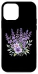 iPhone 12 mini colorful purple flowers lavender floral blossom green leaves Case