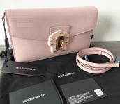 DOLCE & GABBANA LUCIA BAG ROSE PINK LEATHER RETAIL £1300 MADE IN ITALY BNWT