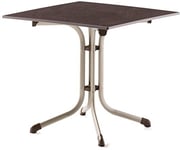 Sieger Klapptisch mit Platte 80x80 cm 3130-60 Boulevard Table Pliante avec Plateau vivodur/Structure en Tubes d'acier 80 x 80 cm, Plusieurs matériaux, Champagner/Schiefer Mocca, 80x80cm