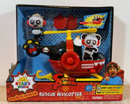 Ryan's World Rescue Helicopter Panda Combo Vehicle Action Figure Toy Fun For All