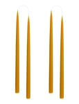 Kunstindustrien Hand Dipped Candles, 4 Pack Gul