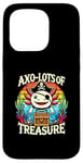 Coque pour iPhone 15 Pro Costume de pirate au trésor d'axolotl fantaisiste