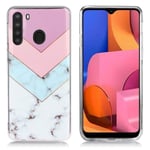 Samsung Marble Galaxy A21 kuoret - Kolmevärinen Marmori Monivärinen