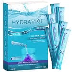 Hydravive® Rehydration Electrolytes Powder - High Strength Vitamin C and All 8 B Vitamins: B1, B3, B5, B12 Supplement Sachet Drink - Effervescent Electrolyte Hydration Tablets - 7 Pack Blackcurrant