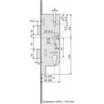 Ferco - Crémone serrure - Tétière 16 mm - à 2 galets - Axe 50 mm - GU-Europa