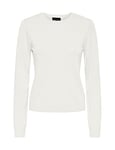 PIECES Women's Pcblee LS O-Neck Knit Jumper, Cloud Dancer, XS