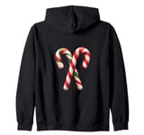 Christmas Sugar Cane Classic Festive Holiday Candy Design Zip Hoodie