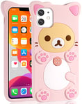 Koecya for iPhone 12 Mini Case 5.4" 3D Cute Cartoon Bear Phone Case Kawaii Fashion Cool Funny Bear Soft TPU Case for iPhone 12 Mini Silicone Cover for Girls Kids Women PK