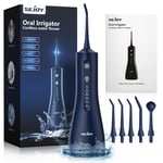 SEJOY Water Flosser Cordless 300MLDental Oral Irrigator Teeth Cleaner 5 Jet Tips