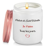 Coldbling Cadeau Saint Valentin Femme - Je t'aime Amour Bougie Parfumées Lavande Idée Cadeaux ST Valentin Amoureux Anniversaire Original pour Homme Femme Couple Mari Copain Copine