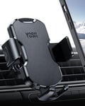 YOSH Support de téléphone portable universel pour grille d'aération de voiture, design en cuir, pour voiture, avec clip double verrouillage, compatible avec iPhone 15 Pro Max, Samsung S23 Ultra