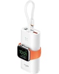 VIYISI Batterie Externe pour iPhone et Apple Watch, Batterie Portable 10000mAh Charge Rapide 20W PD 3.0& QC 3.0, Power Bank Compatible avec iPhone, iPad, Apple Watch, Autres USB C téléphones - Blanc