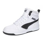 PUMA Mixte Enfant Rebound V6 Mid Jr, Puma White Puma Black, 37.5 EU