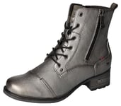 MUSTANG Femme 1229-513 Bottines à Lacets, argenté, 38 EU