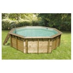 Piscine hors sol bois octogonale- 510x120cm -  Liner Beige -OCEA  