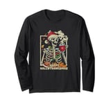 Skeleton Halloween Mery Christmas Happy Hallothanksmas Long Sleeve T-Shirt