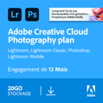 Adobe Photoshop + Lightroom (Creative Cloud Photo 20 Go) - 1 utilisateur - Abonnement 1 an