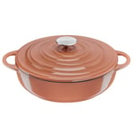 Tefal Lov Cocotte ovale 28 cm en fonte d’acier, Induction intégrale + four, Revêtement intérieur émaillé, Robuste et écodesign, Cuisine saine, Ebook de recettes inclus, Terracotta E2607204