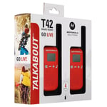 Motorola TALKABOUT T42 Twin Pack Two-Way Radios in Red PMR 446 Compact