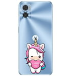 Coque pour Moto E13 licorne coeur kawaii I love you